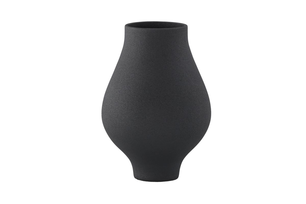 VENTURE DESIGN Rellis vase, rund - sort keramik (D10xH24xB14)