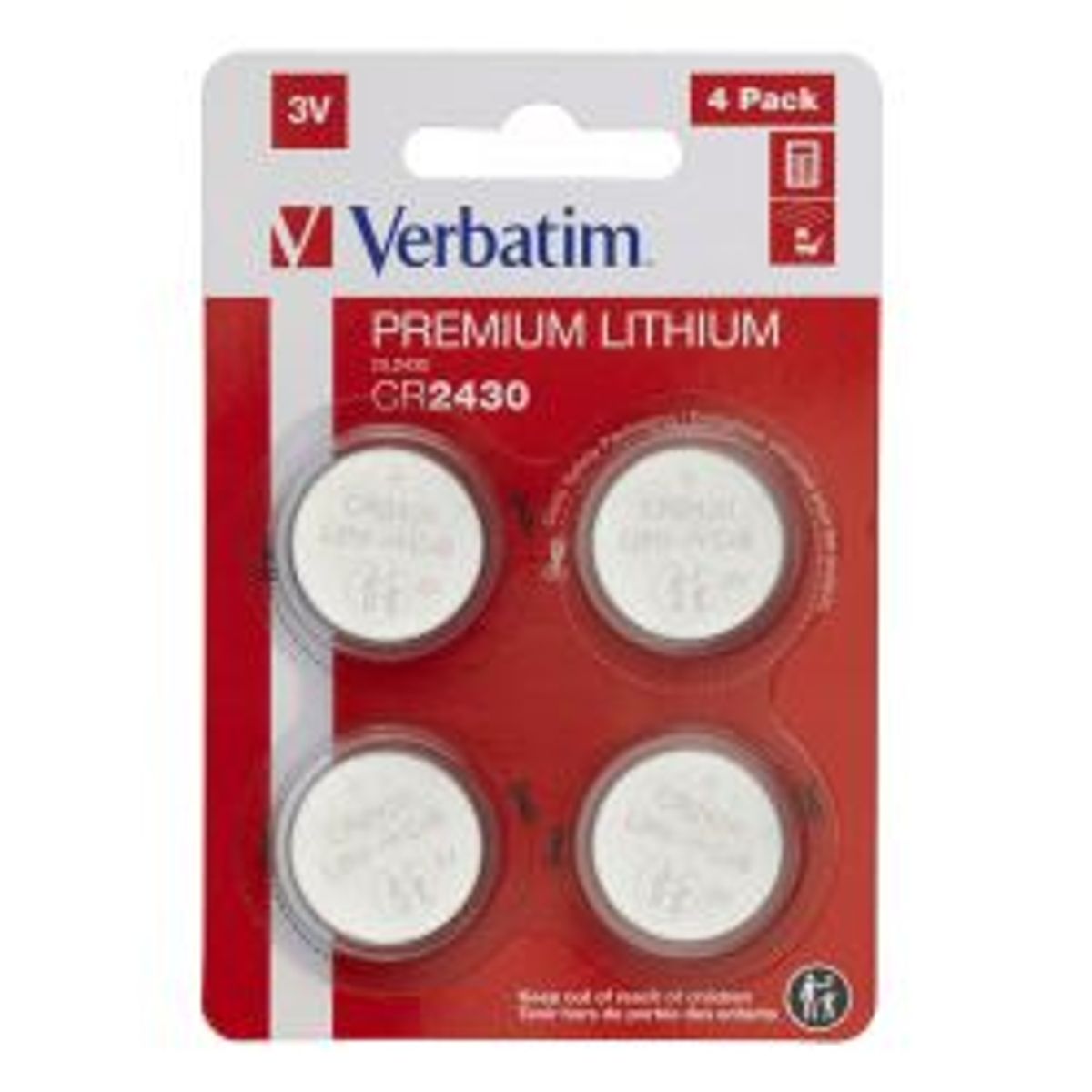 Verbatim Lithium Battery Cr2430 3v 4 Pack - Batteri