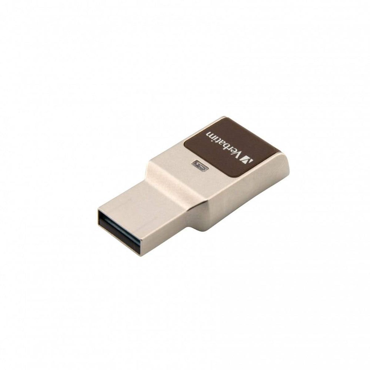 VERBATIM USB-stik 3.0 64GB - Fingeraftrykslæser - Sølv