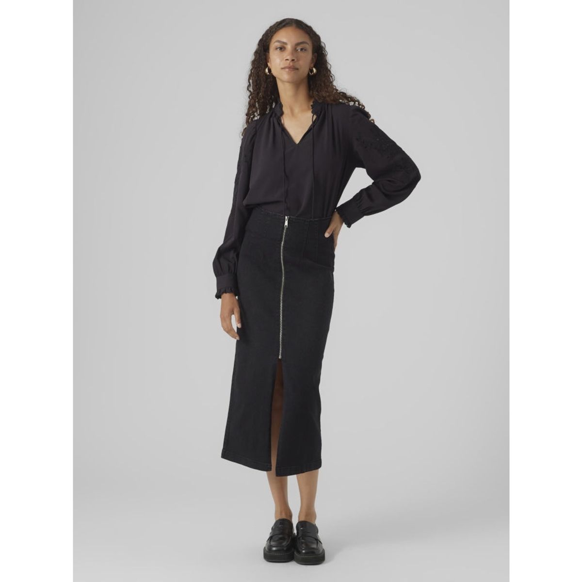 Vero Moda dame nederdel VMMONIC - Black Denim