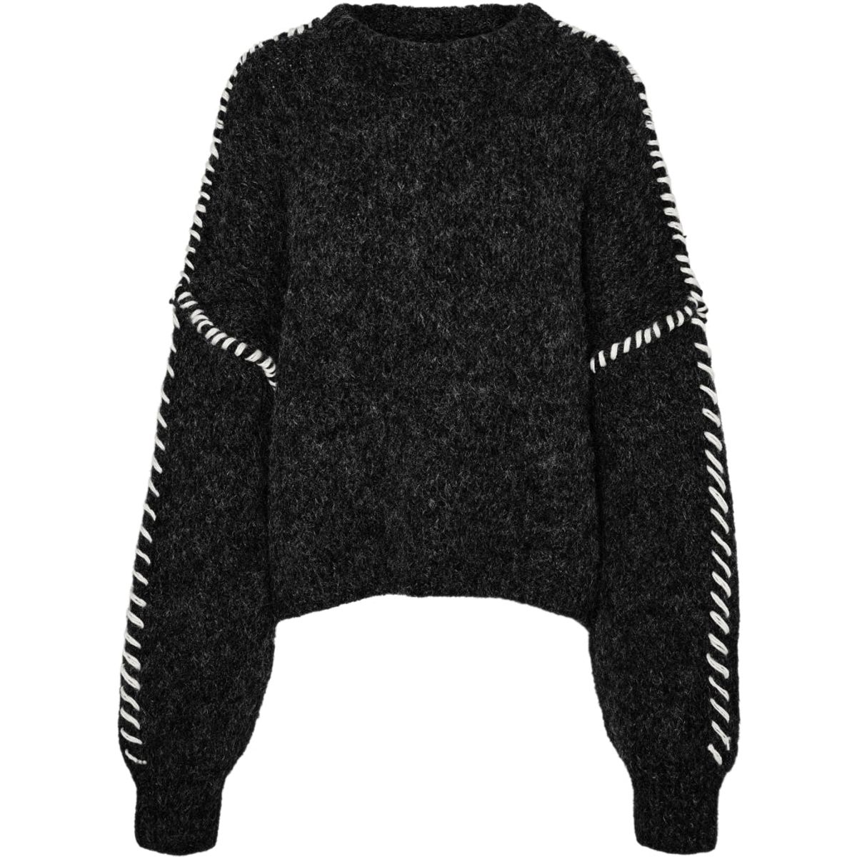 VERO MODA dame pullover VMZEN - Black W. SNOW WHITE