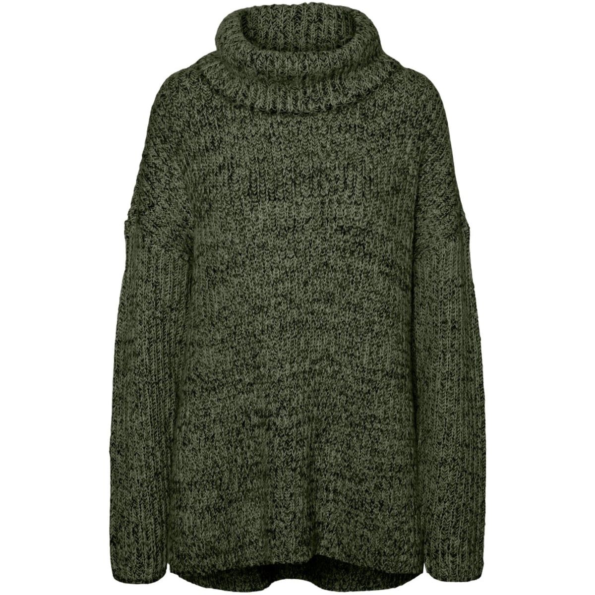 VERO MODA dame strik VMELVA - Rifle Green W BROWN LENTIL + MELANGE