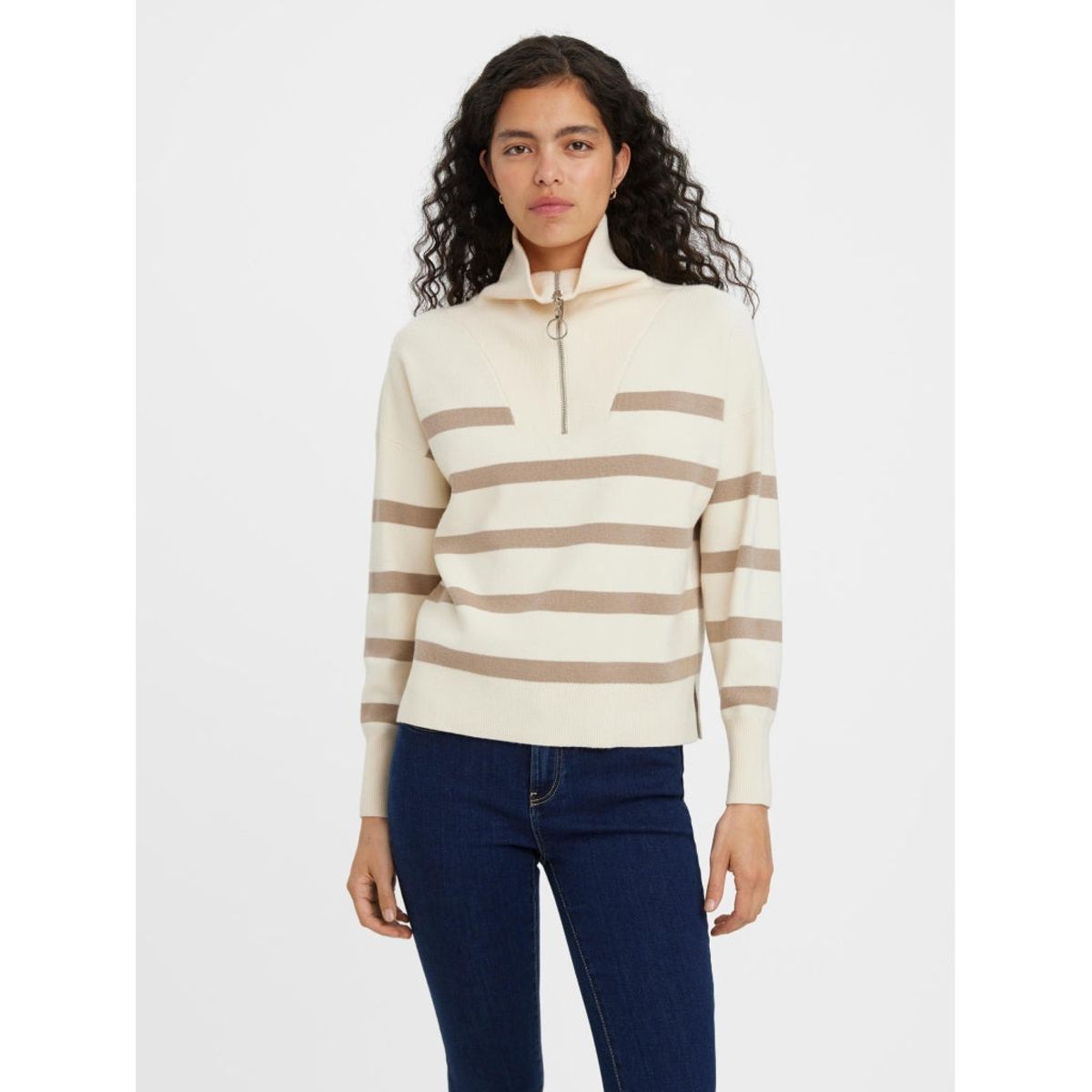 Vero Moda highneck VMSABA - Birch Silver Mink