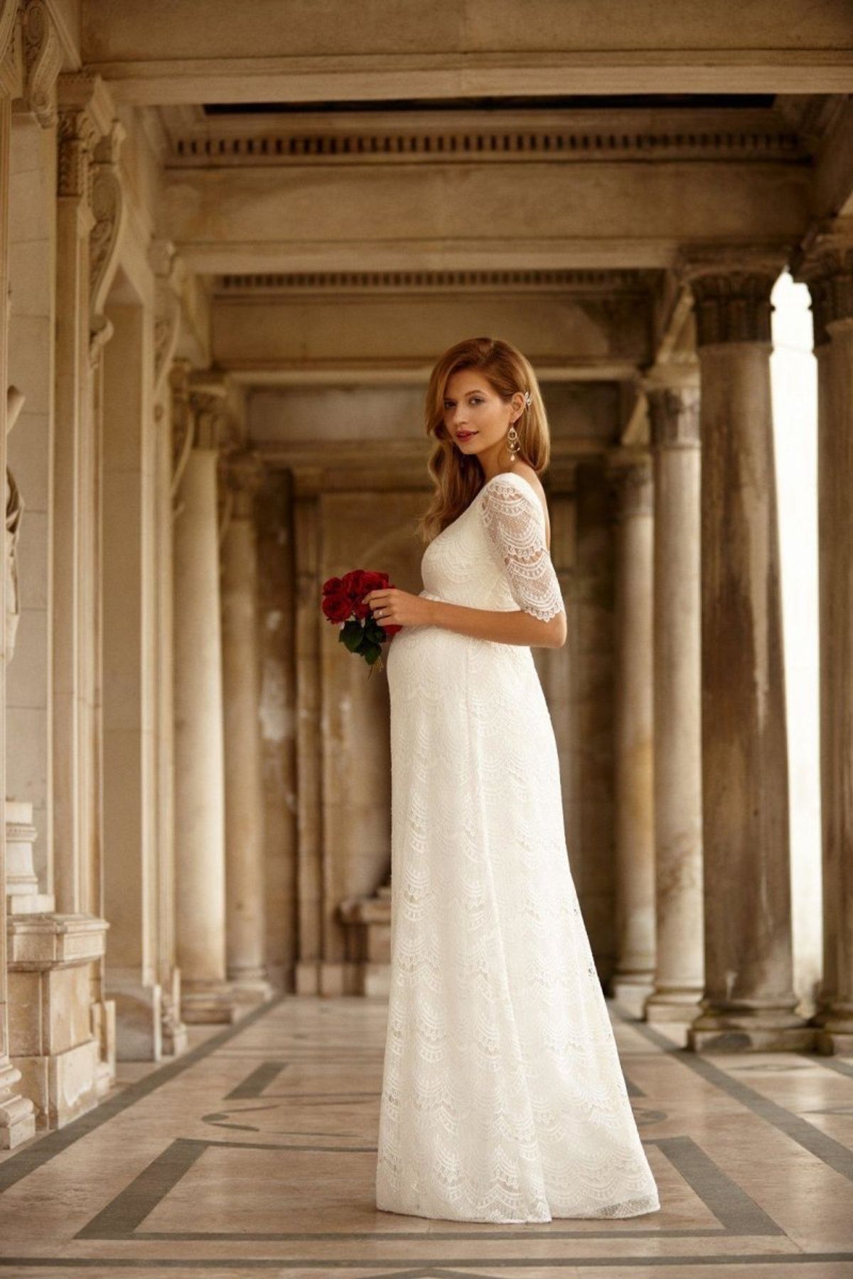 Verona brudekjole til gravid fra Tiffany Rose, lang (elfenbensfarvet) - Tiffany Rose - Wedding dress - Buump