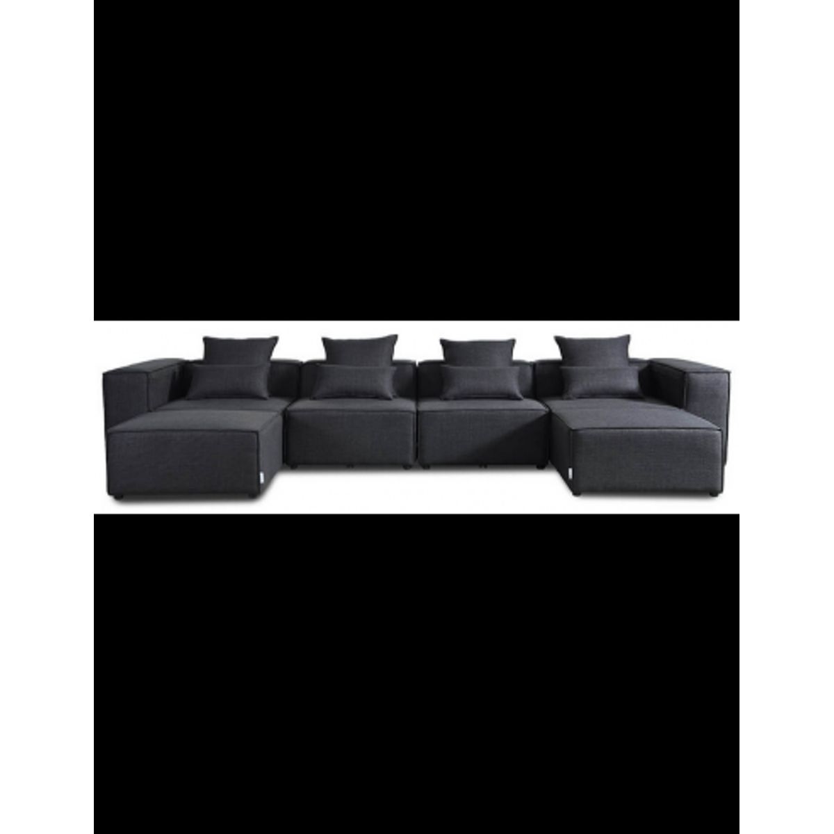 VERONA Modul U-sofa i polyester 415 x 207 cm - Antracit