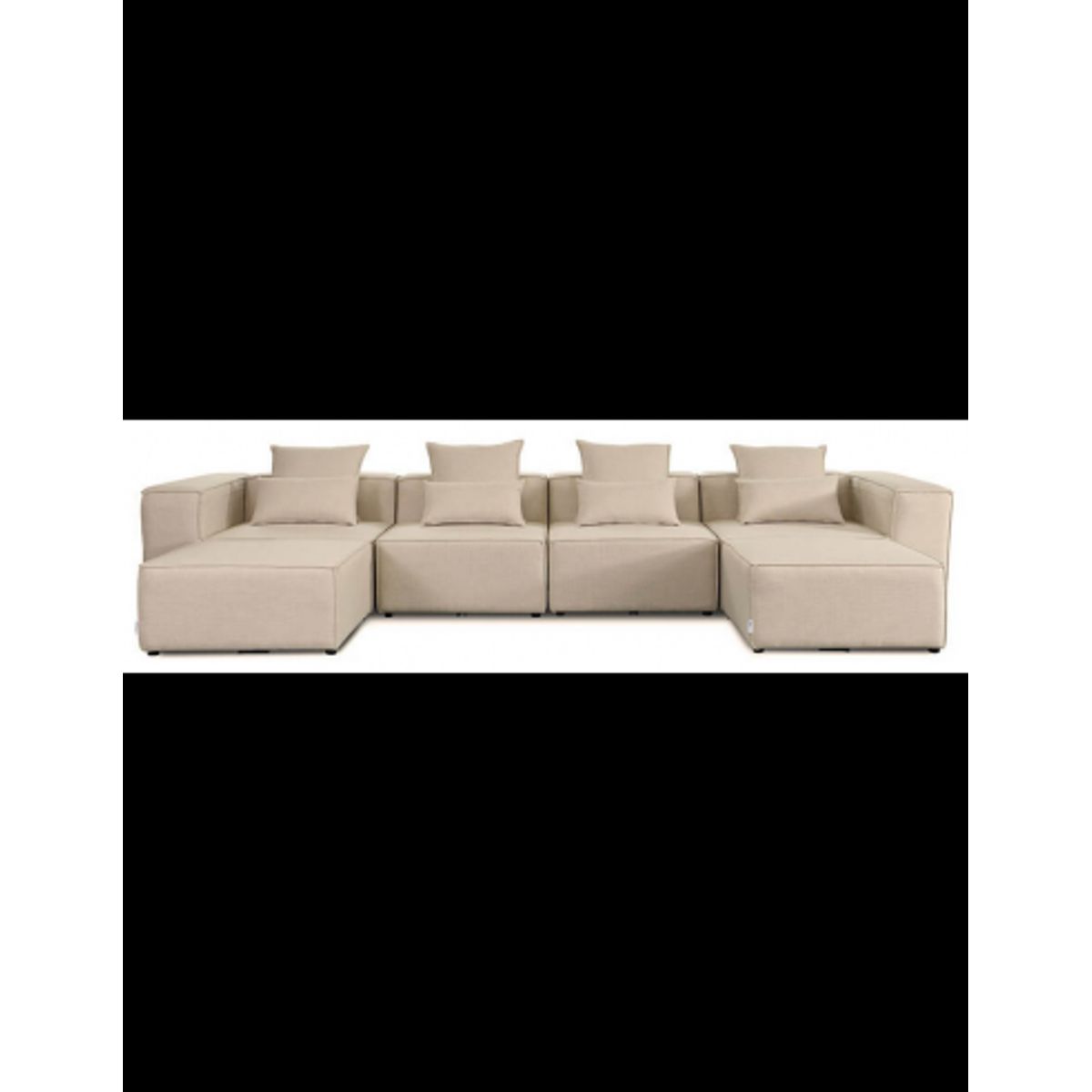 VERONA Modul U-sofa i polyester 415 x 207 cm - Beige