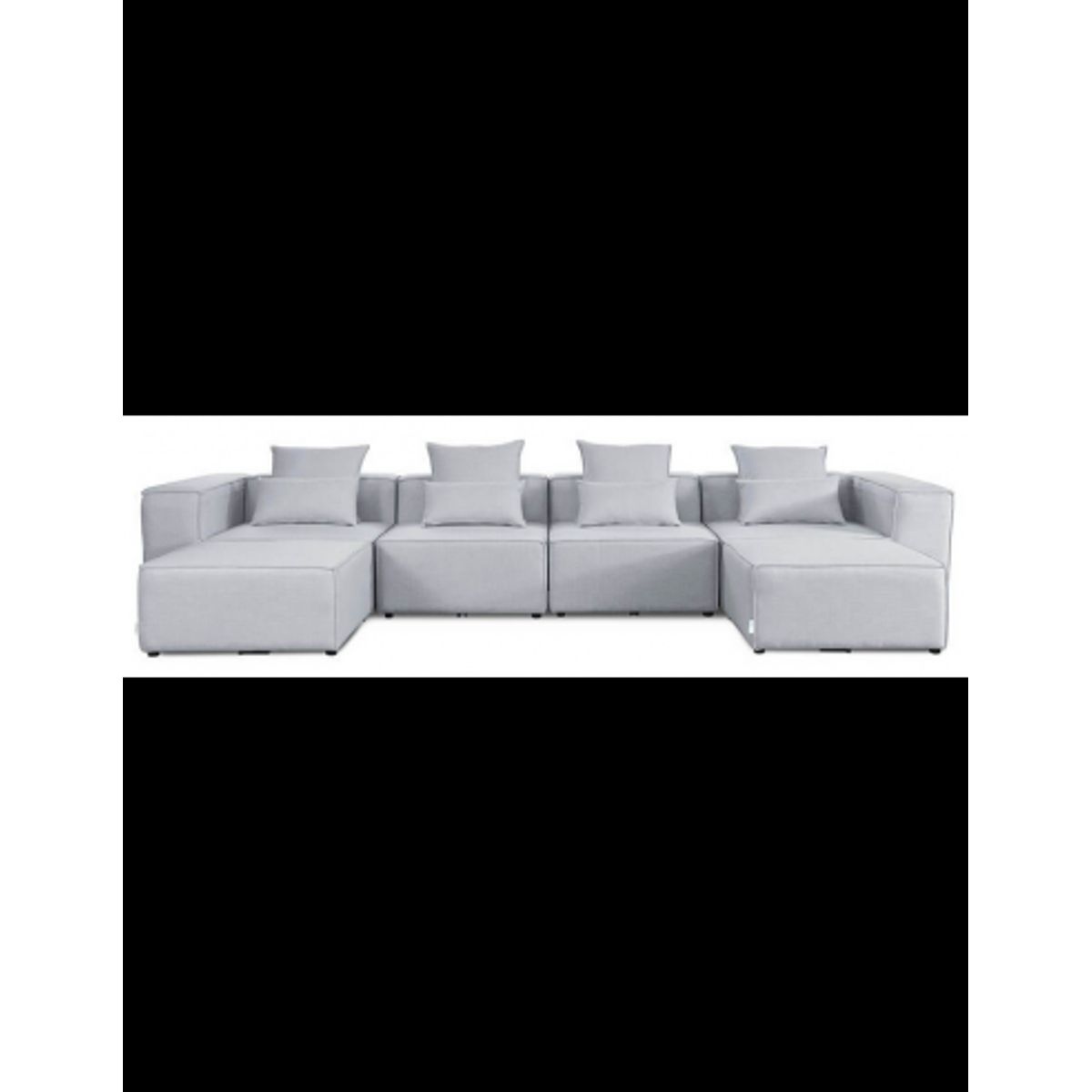 VERONA Modul U-sofa i polyester 415 x 207 cm - Lysegrå