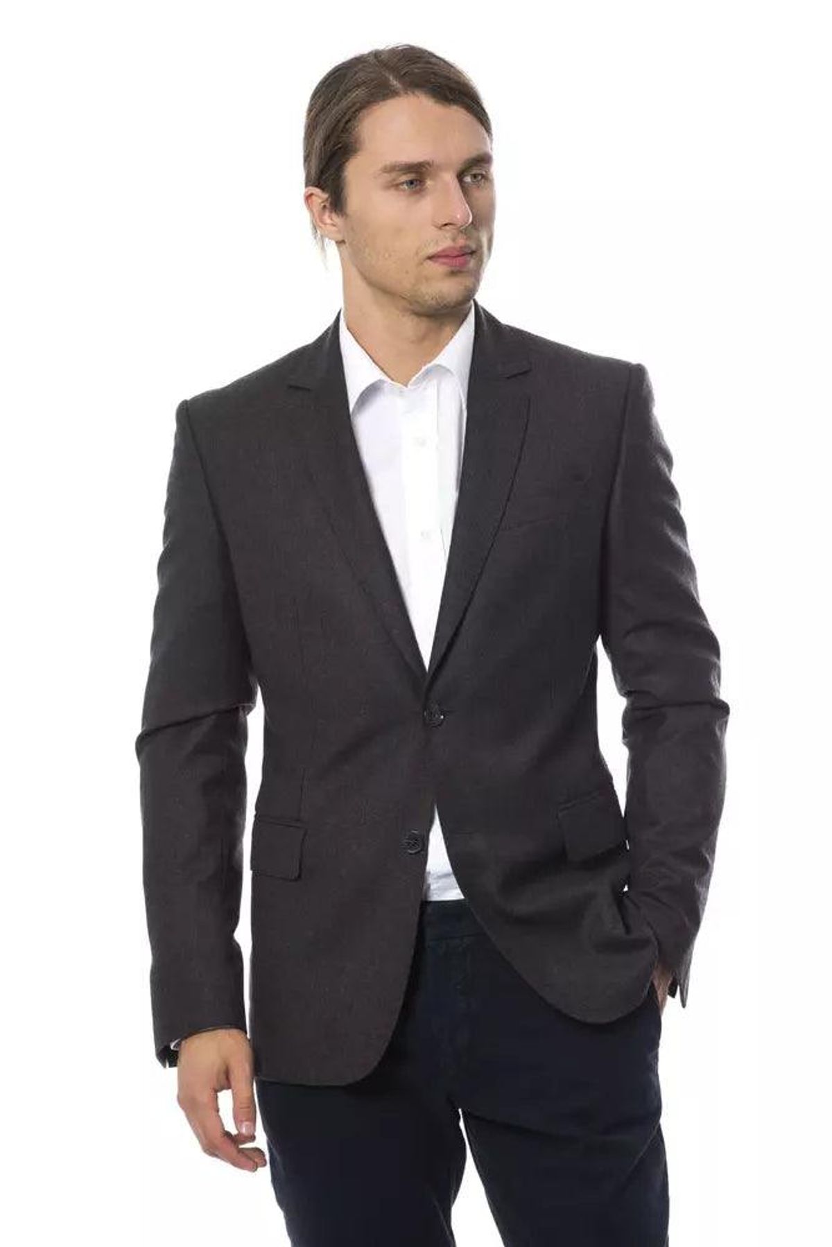 Verri Elegant Gray Wool Herre Blazer