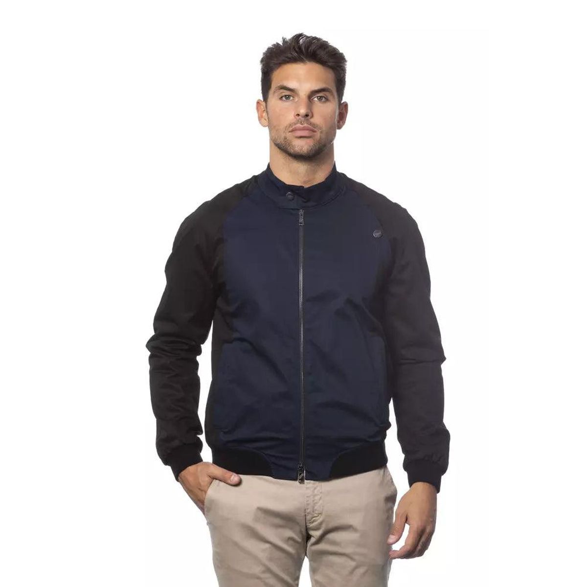 Verri Sleek Blue Bomber Jacket - Herre Couture