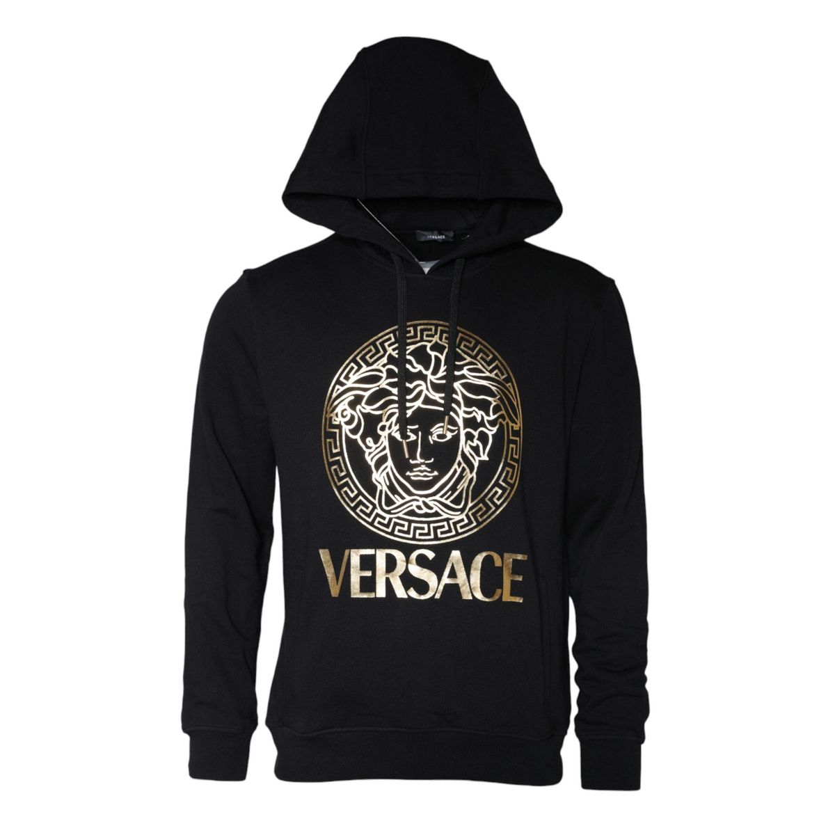 Versace Black Medusa Print Cotton HoodiePullover Sweatshirt Sweater