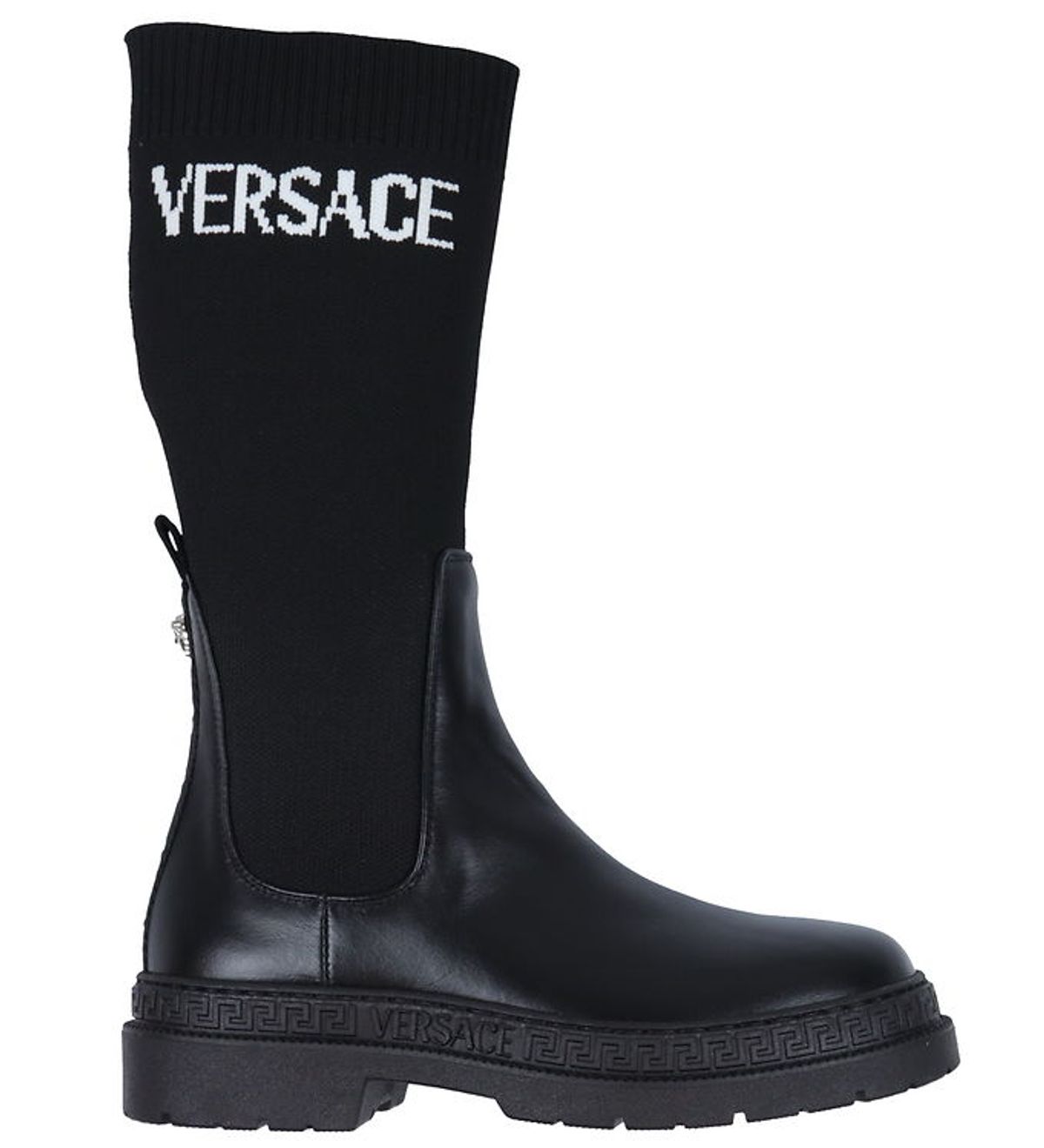 Versace Støvler - Boot Calf - Black/White/Palladium