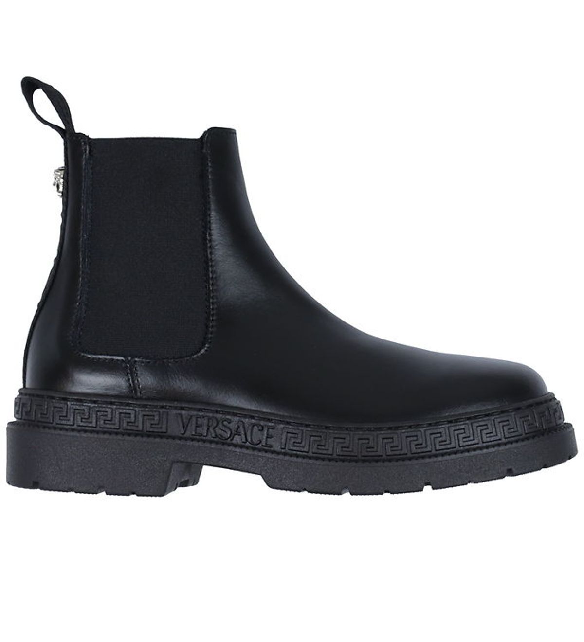 Versace Støvler - Chelsea Calf - Black/Palladium