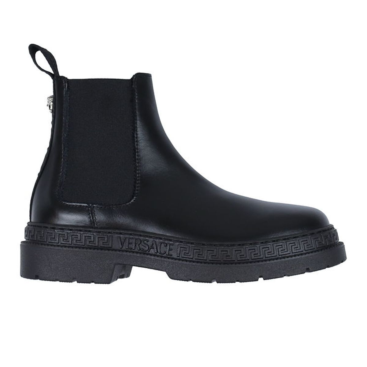 Versace Støvler - Chelsea Calf - Black/Palladium