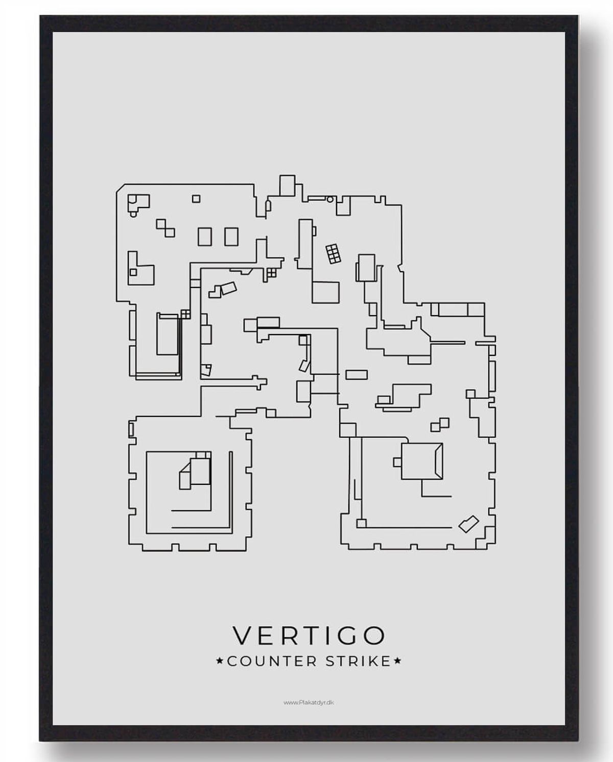 Vertigo map - CS gamerplakater (Størrelse: L - 50x70cm (B2))