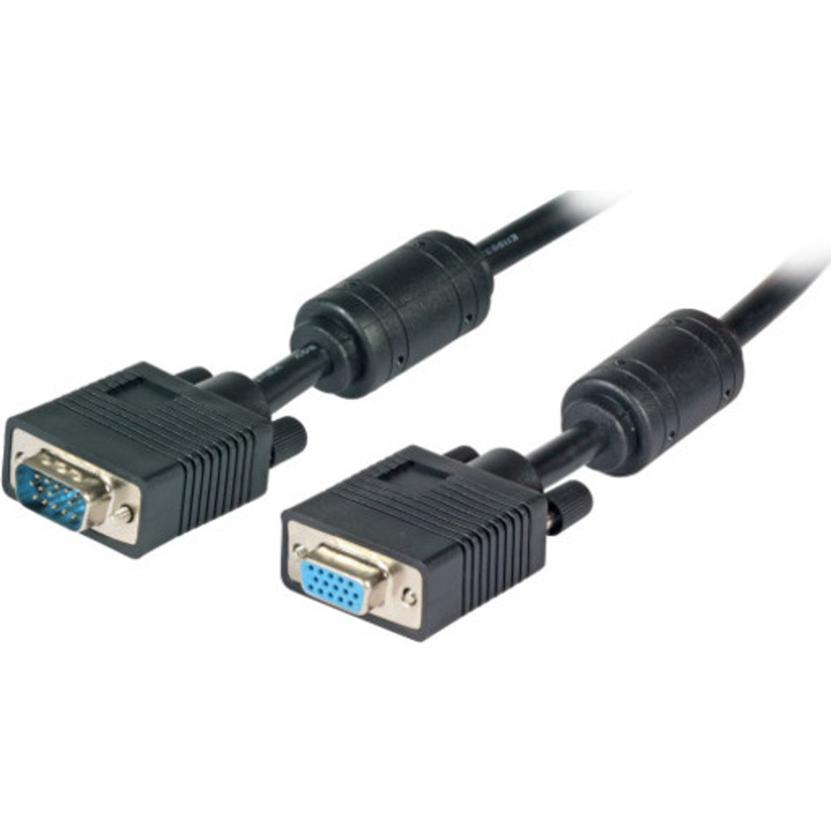 VGA kabel 10M Han/Hun 2 x HD Dsub15 m/f, sort