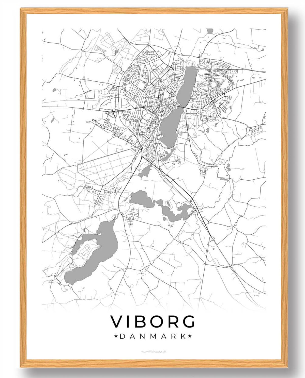 Viborg by plakat - hvid (Størrelse: L - 50x70cm (B2))