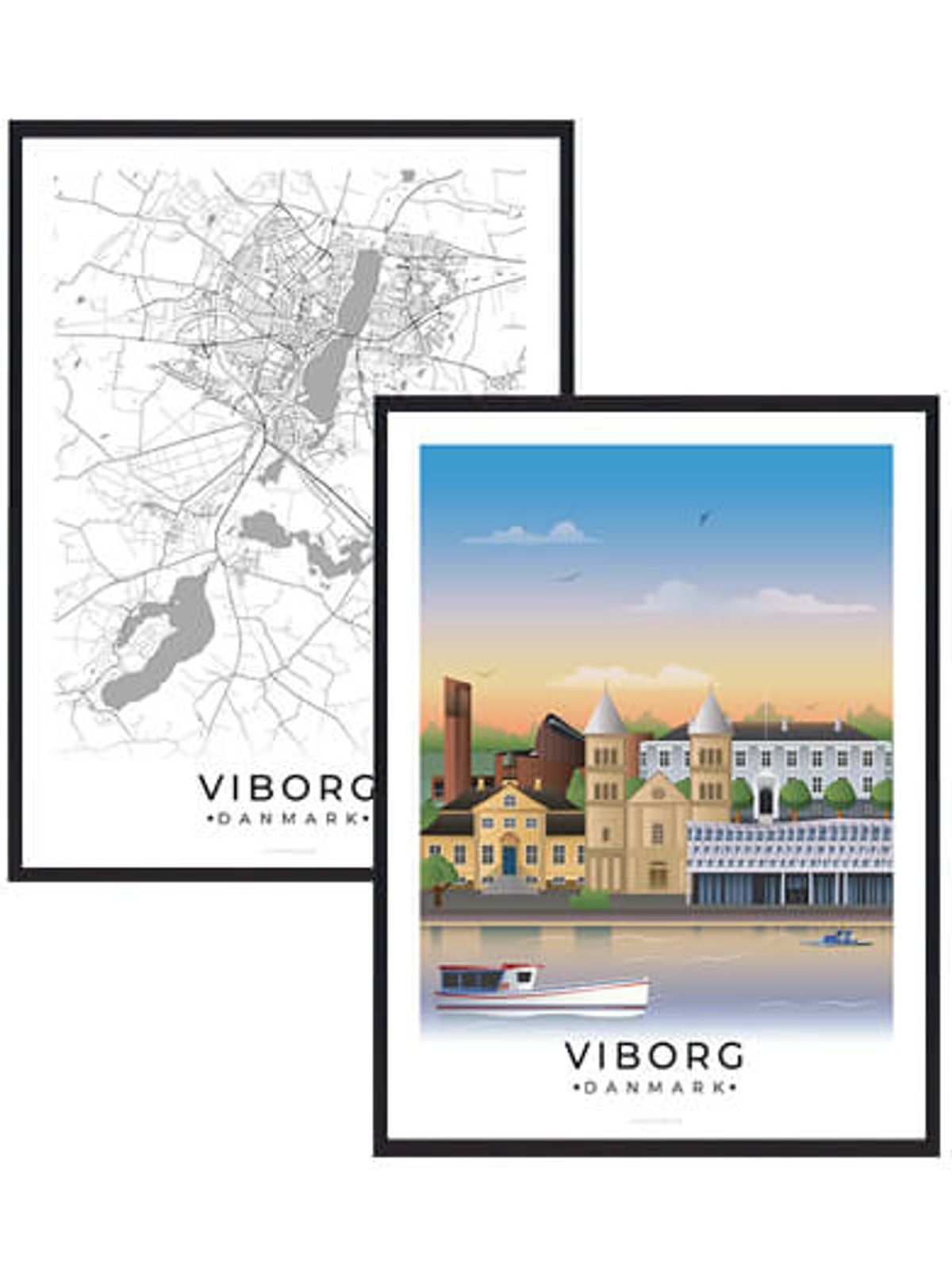 Viborg byplakatsæt (Størrelse: L - 50x70cm (B2))