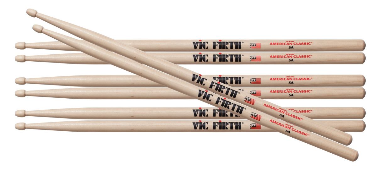 Vic Firth 5A American Classic Hickory Value Pack