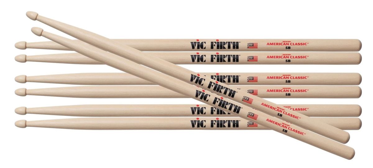 Vic Firth 5B American Classic® 5B Wood Tip 4 Pak