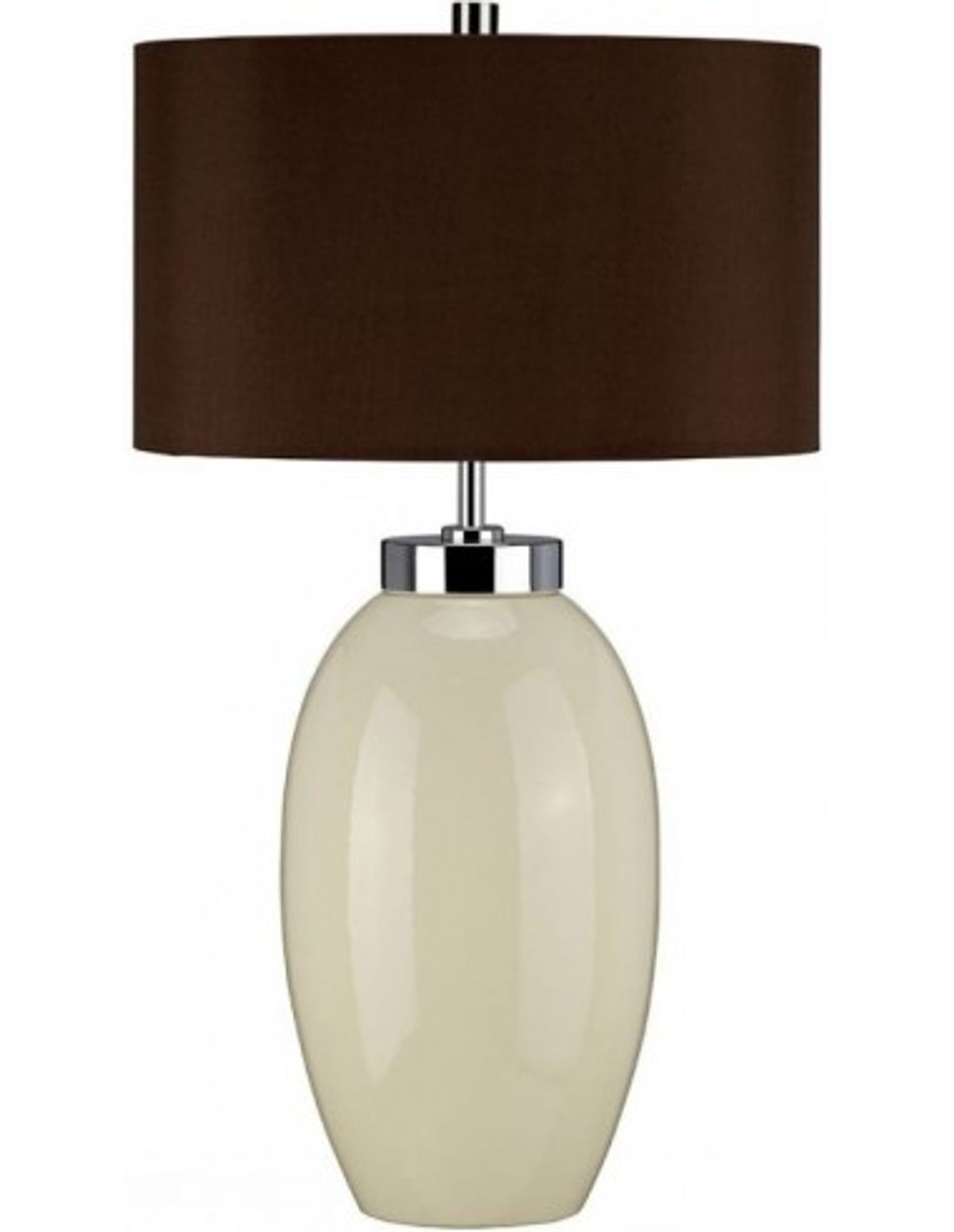 Victor S Bordlampe i keramik og faux silke H58 cm 1 x E27 - Creme/Brun