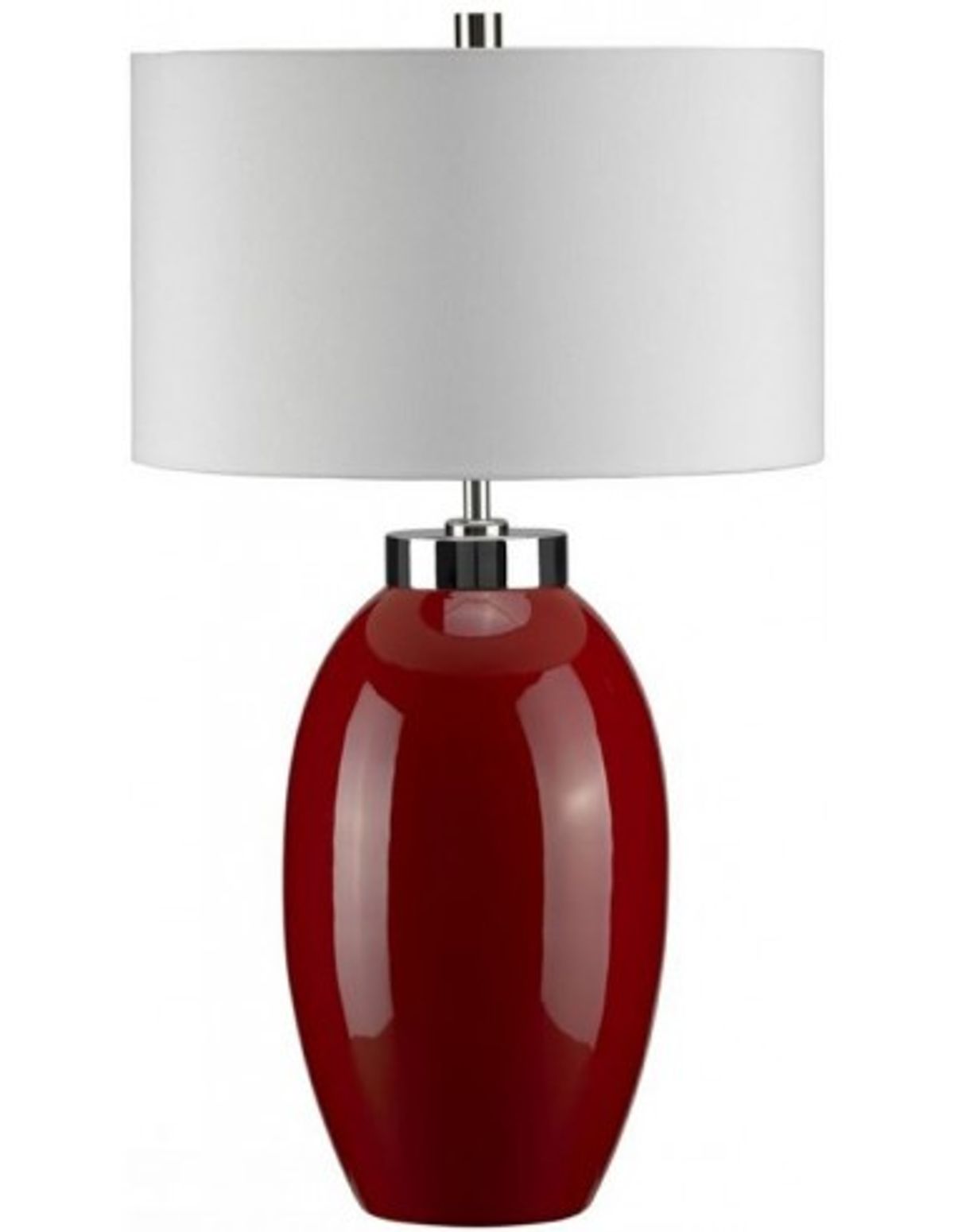 Victor S Bordlampe i keramik og faux silke H58 cm 1 x E27 - Rød/Creme