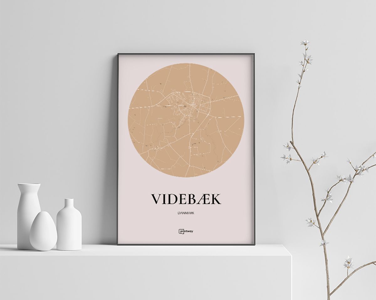 Videbæk Plakaten Rundt kort Guld 60×84 cm (A1)