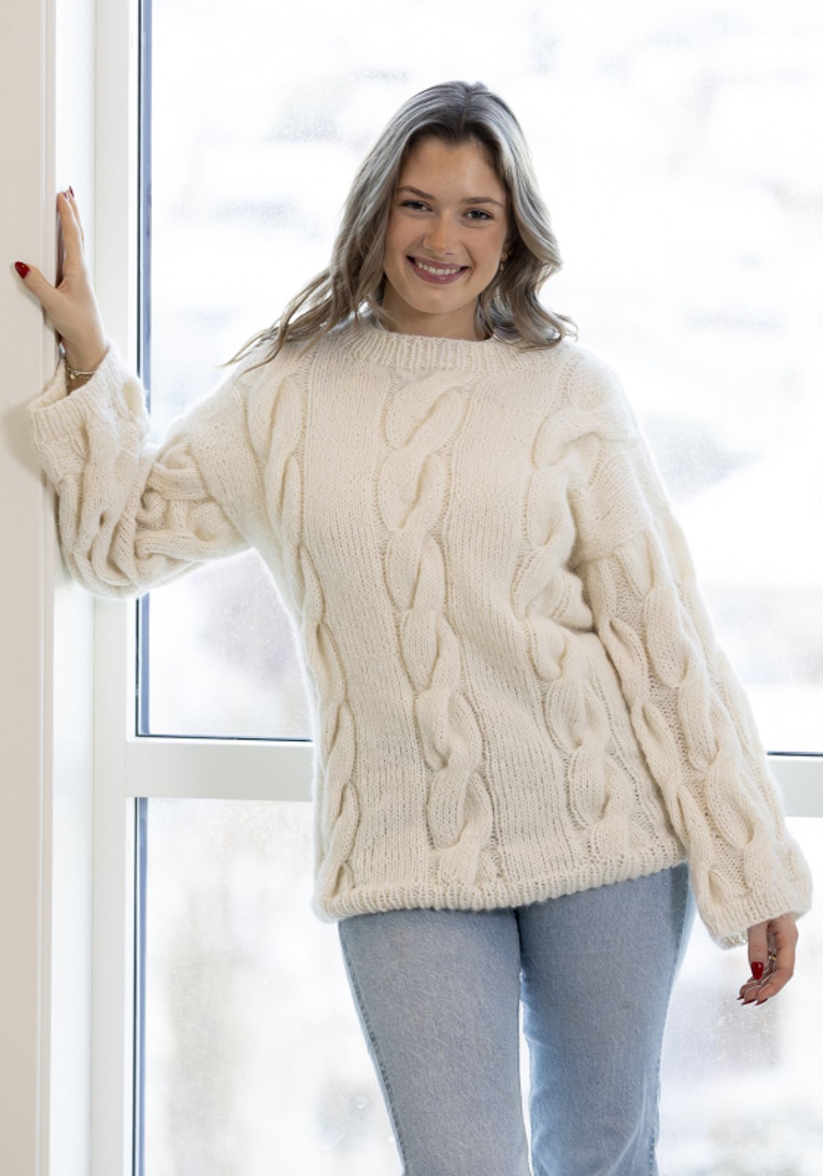 "Vigdel" Genser - Viking Design 2305-09 Kit - XS-XL - Viking Alpaca Bris, fra Viking