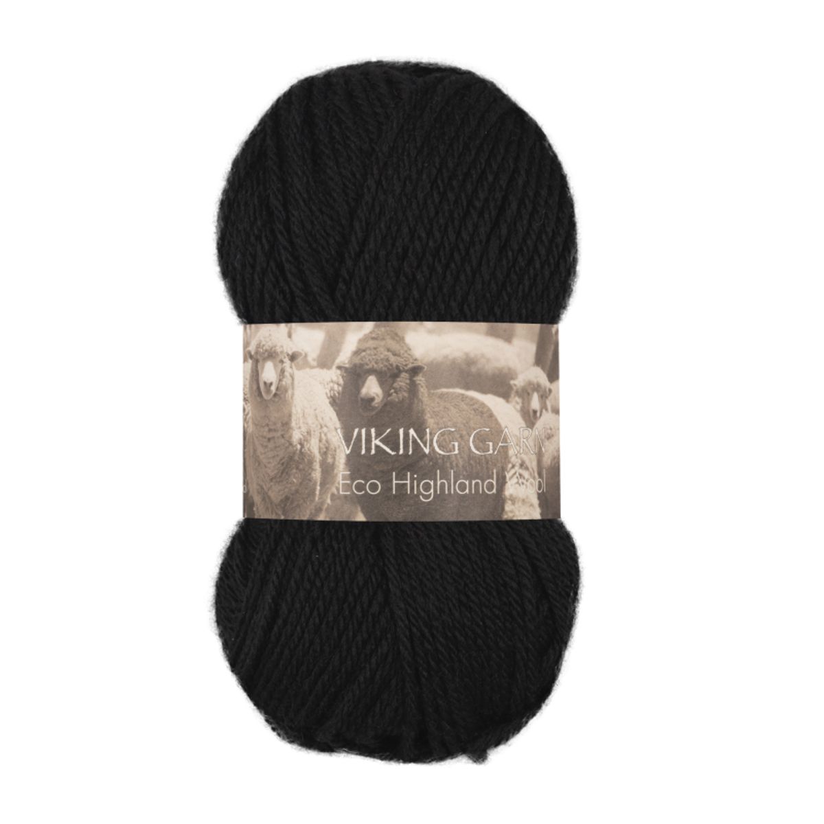 Viking Eco Highland Wool 203 Sort, Uldgarn, fra Viking