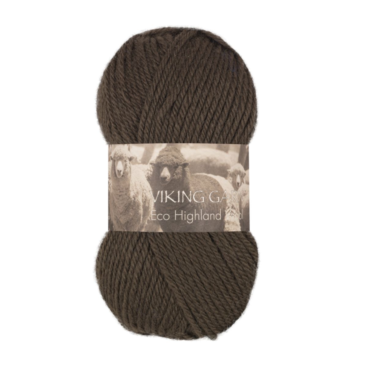 Viking Eco Highland Wool 218 Mørk brun, Uldgarn, fra Viking