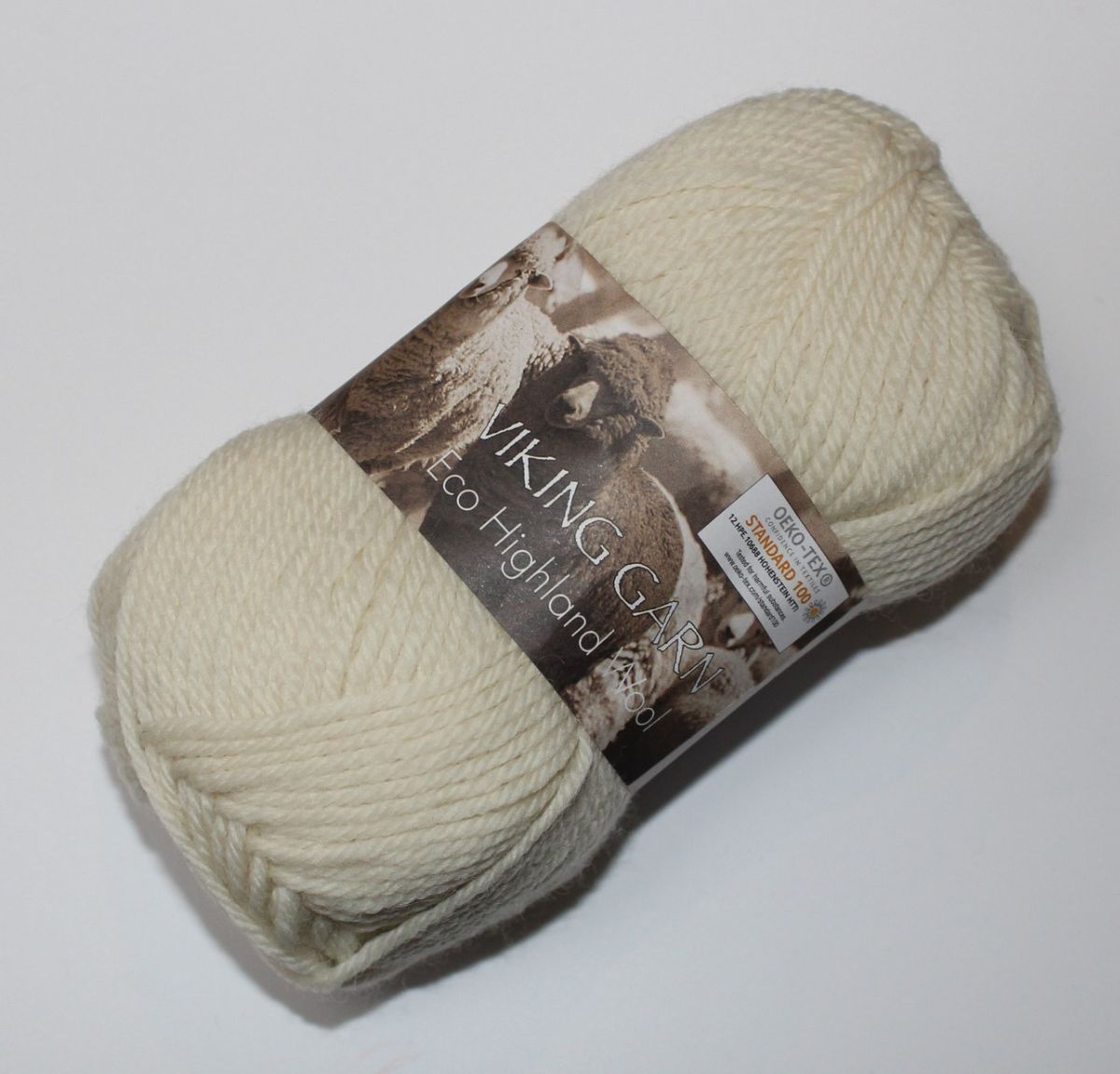 Viking garn Eco Highland Wool - Natur, color 202, 50 gram