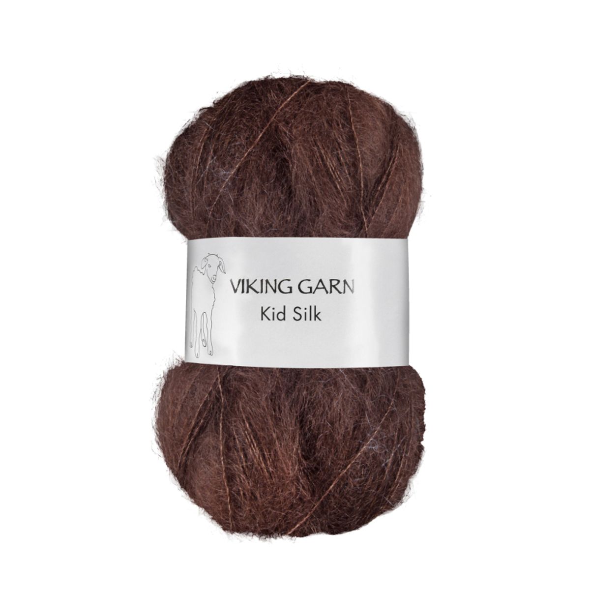 Viking Kid Silk 308 mørk brun, Mohair/Silk, fra Viking