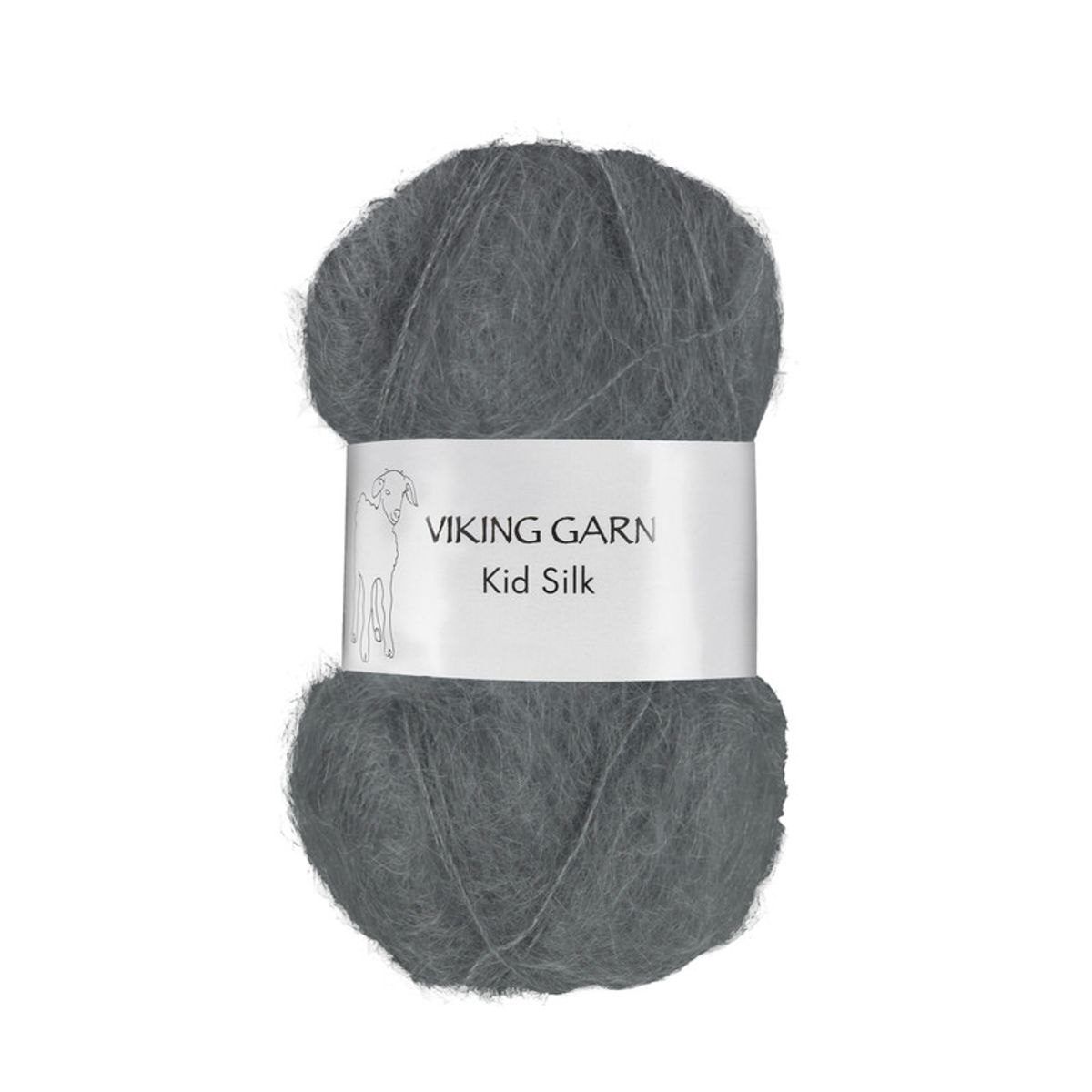 Viking Kid Silk 315 Mørk grå, Mohair/Silk, fra Viking