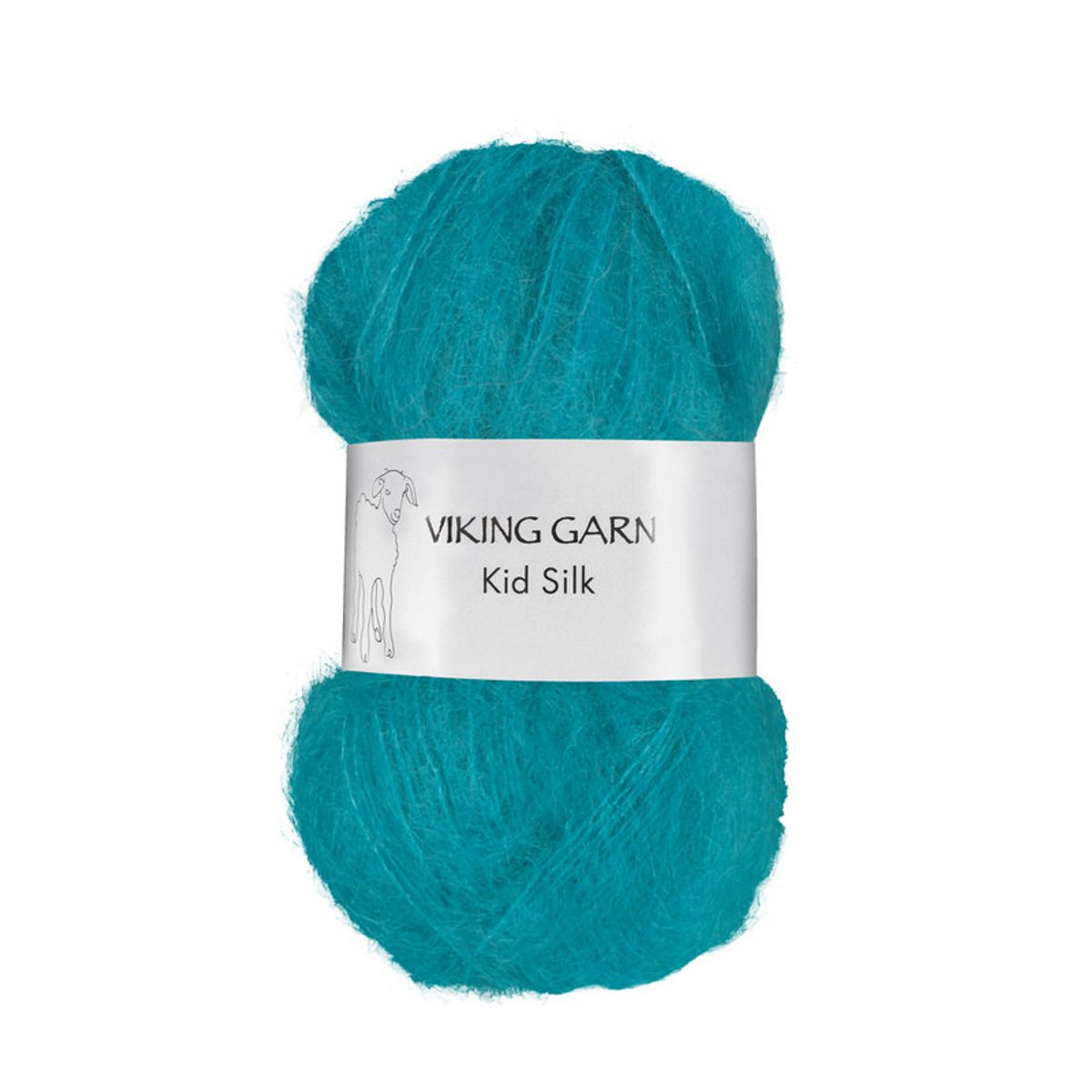 Viking Kid Silk 329 Turkis, Mohair/Silk, fra Viking