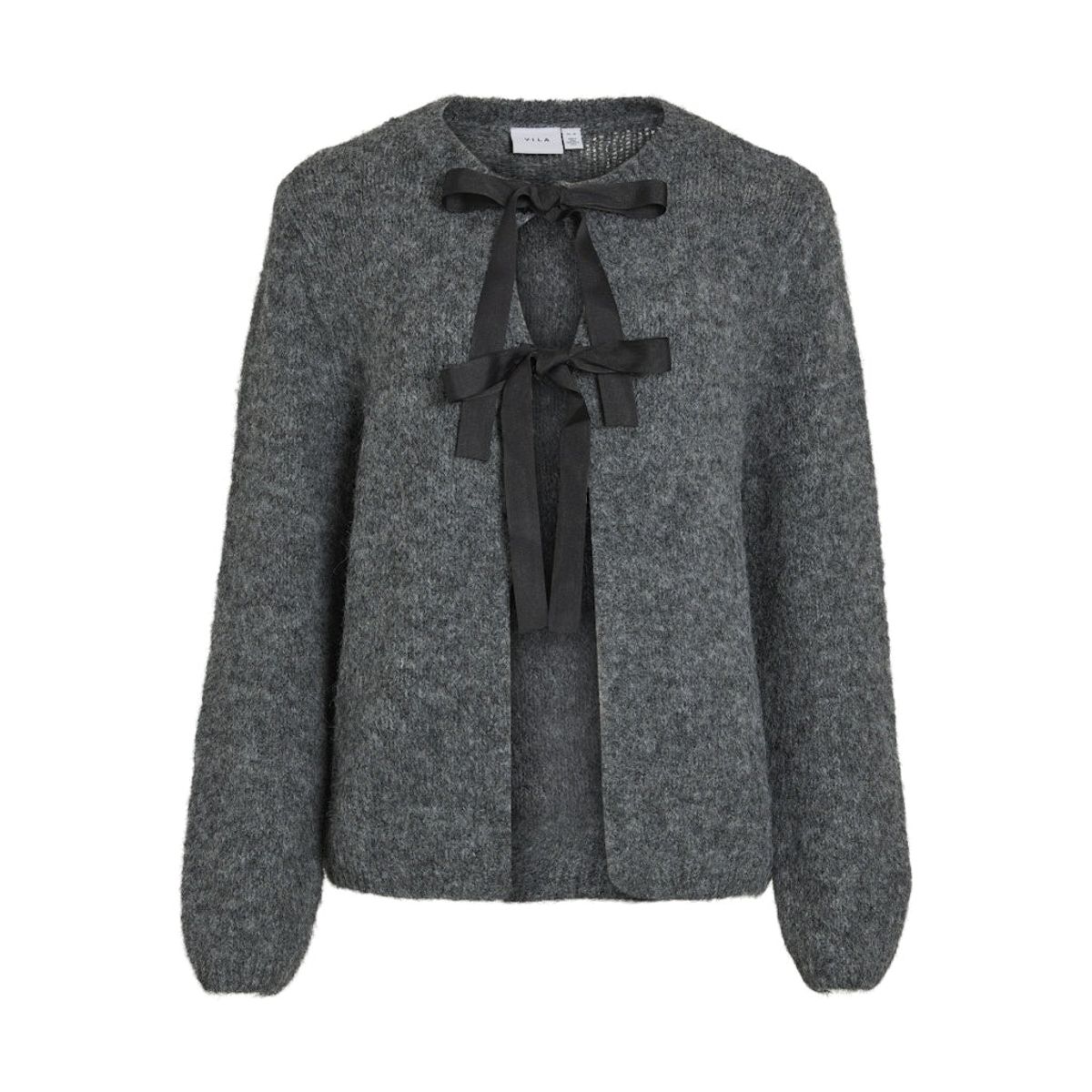 VILA dame cardigan VIBOWS - Medium grey melange