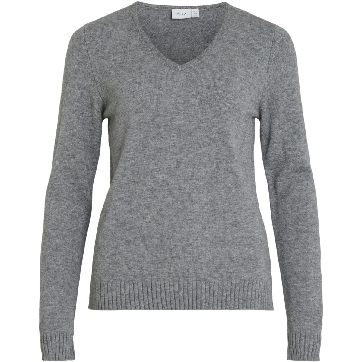 VILA dame strik VIRIL - Medium grey melange