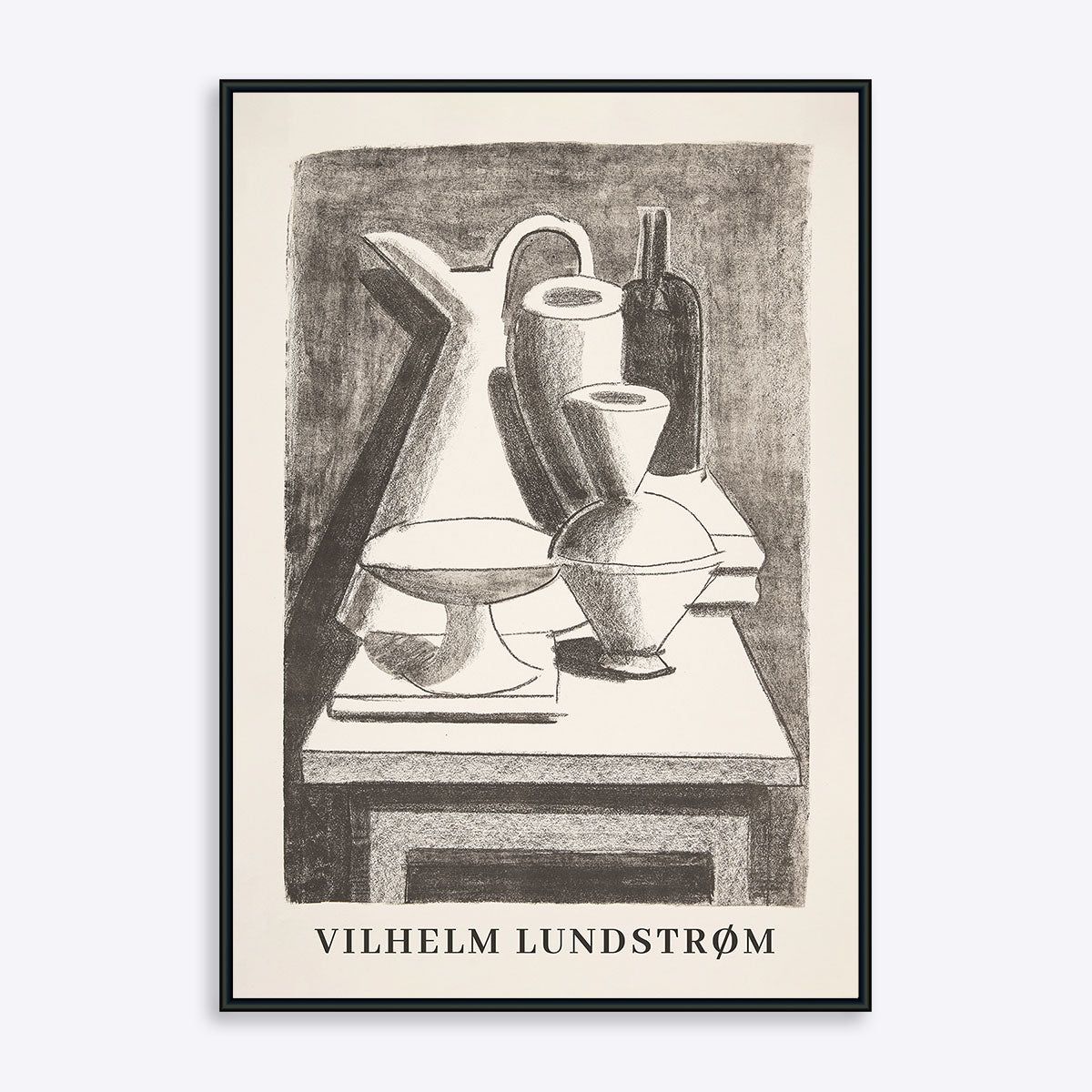 Vilhelm Lundstrøm Opstilling kande, flasker m.m. - 30x40 cm