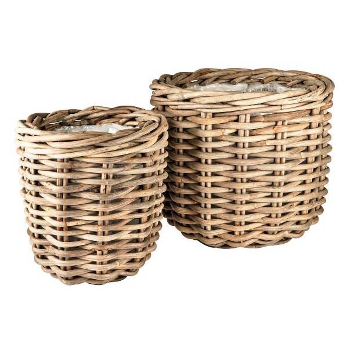 Villa Collection - Planteskjuler kurv 2 stk. Naturrattan