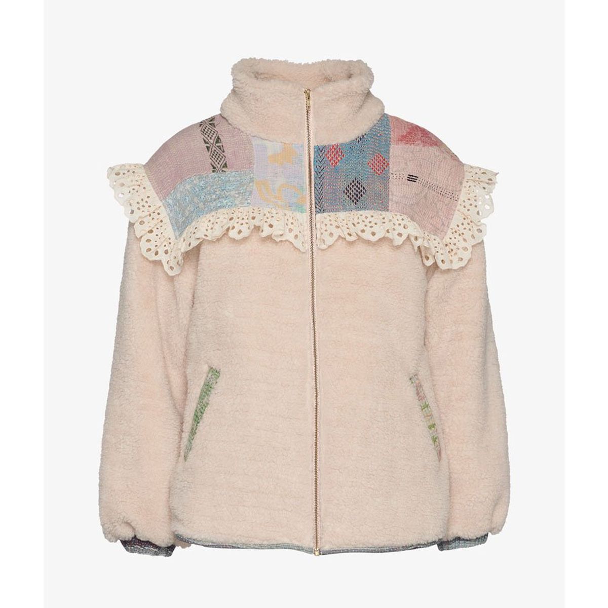 Vilma Mix Kantha Jacket Sand