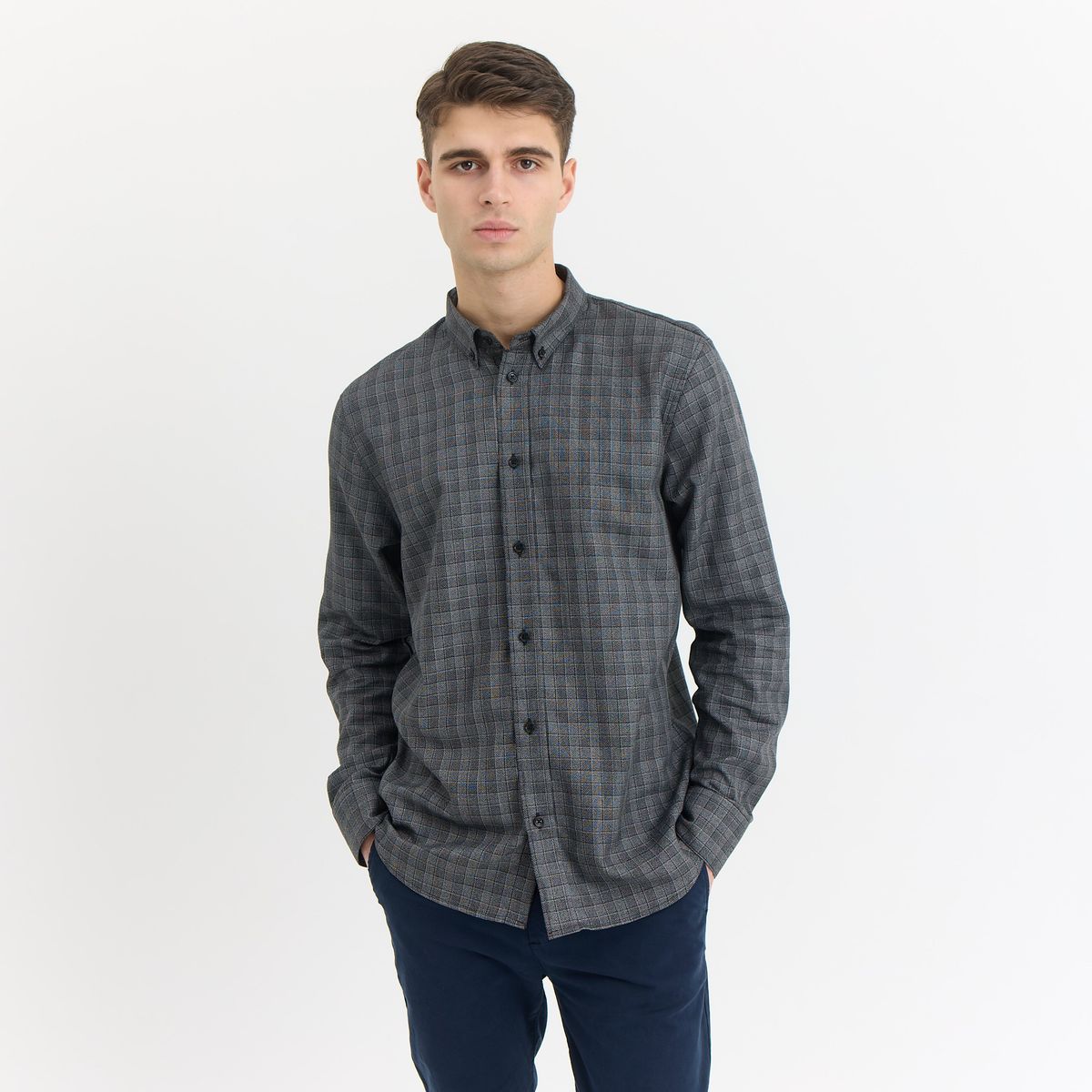 Vincent BD Checked - Grey Melange / L