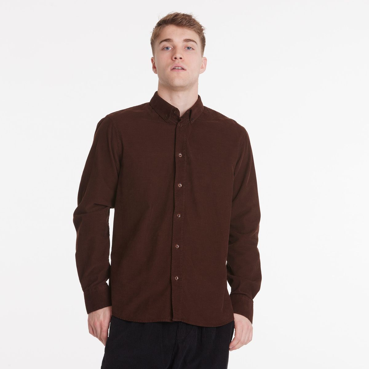 Vincent Corduroy Shirt - Ebony Brown - L