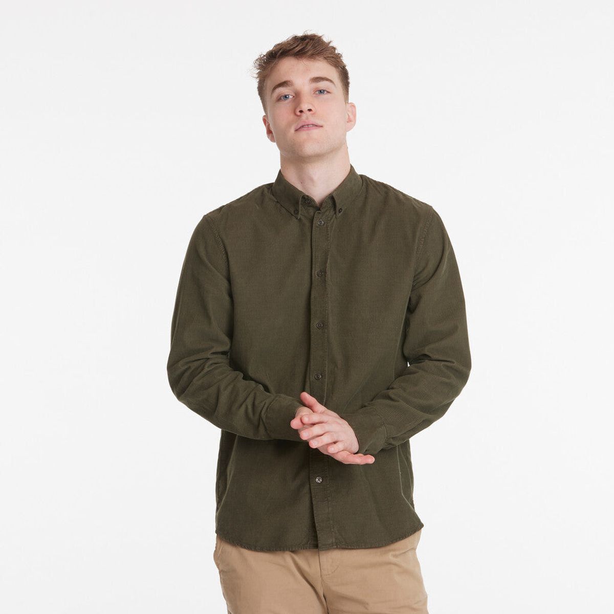 Vincent Corduroy Shirt - Russian Olive - S