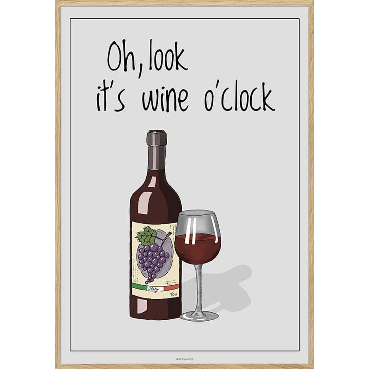 Vinplakat - Wine o'clock