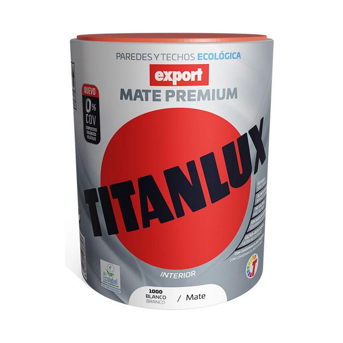 Vinyllak Titanlux Export f31110034 Ceiling Væg Kan vaskes Hvid 750 ml Mat