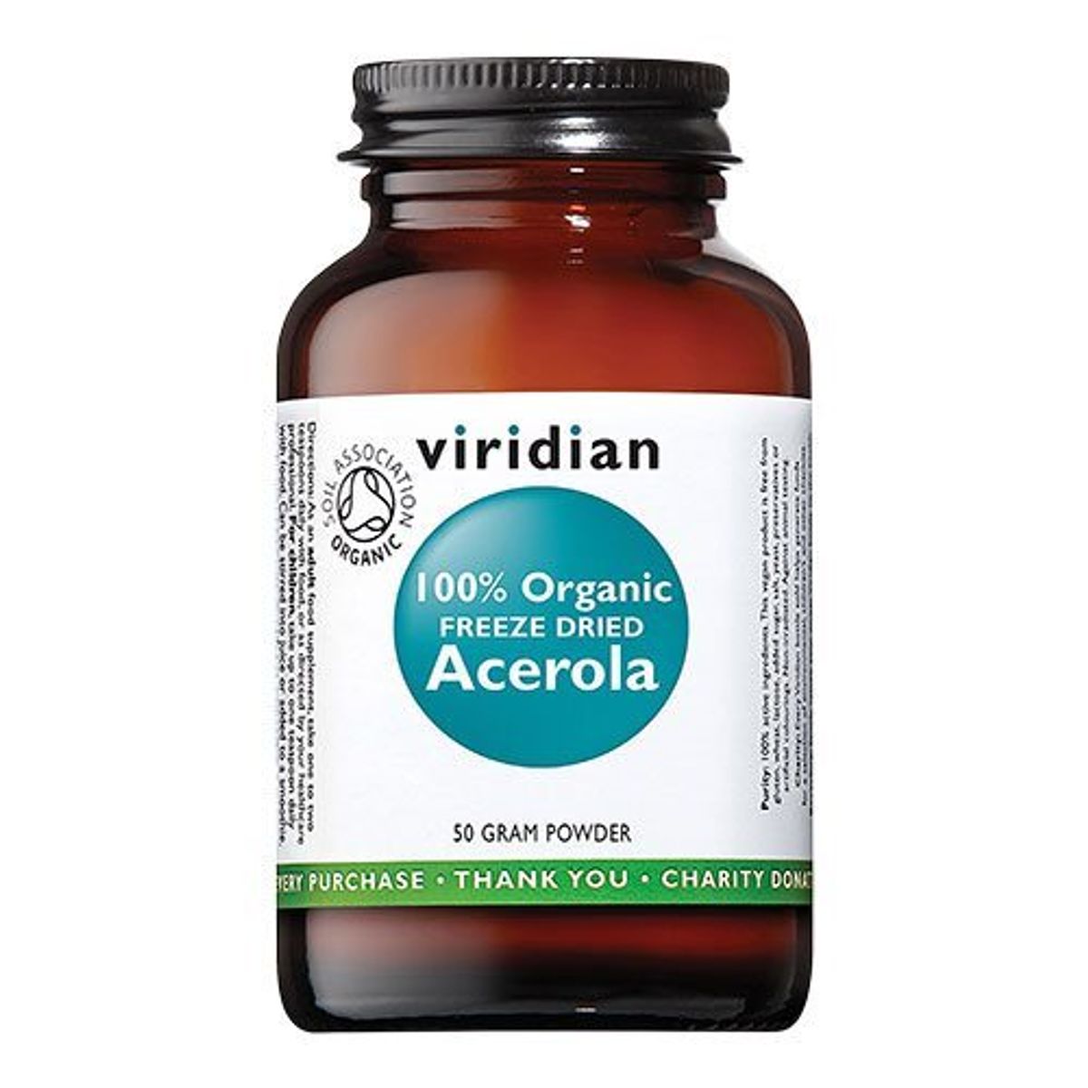 Viridian Acerola C Vitamin pulver Ø, 50g