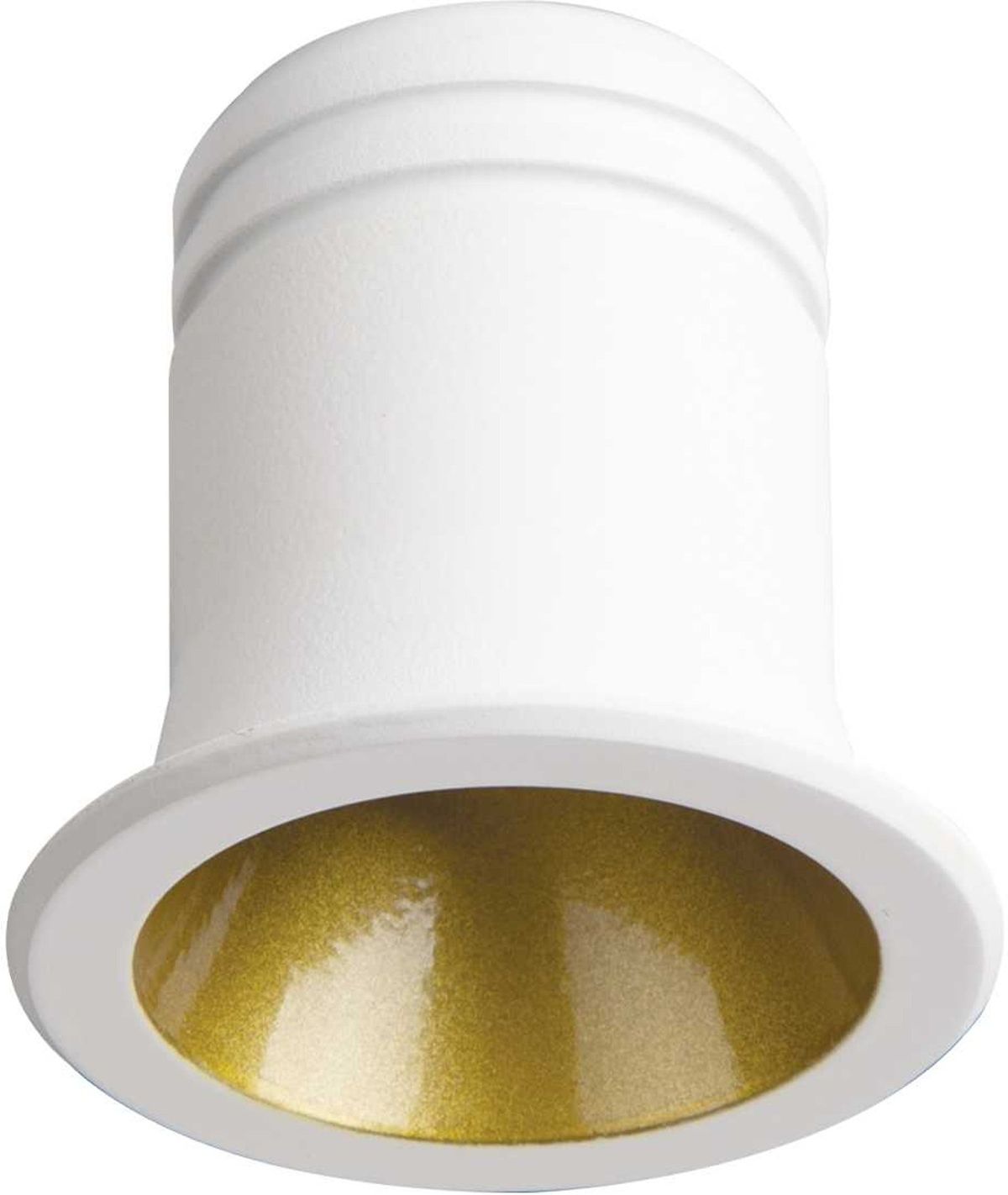 Virus, Indbygningslampe, 3W, LED, guld/hvid, aluminium, metal, Ø40xH40mm