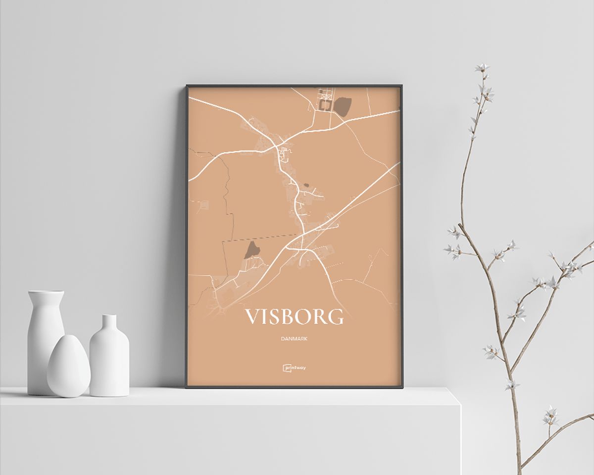 Visborg Plakaten Fuldt kort Guld 60×84 cm (A1)