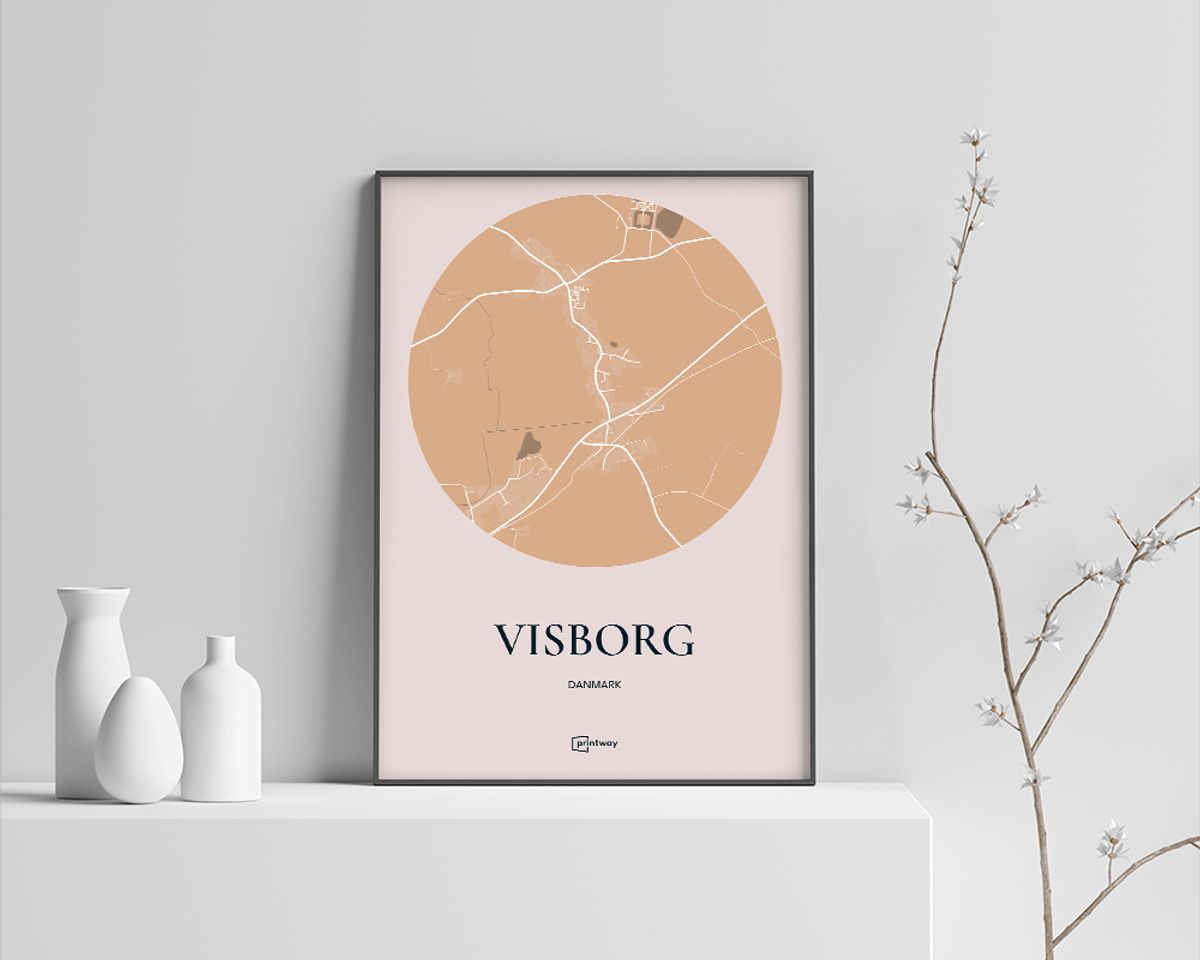 Visborg Plakaten Rundt kort Guld 42×60 cm (A2)