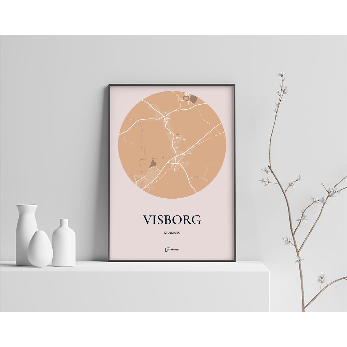 Visborg Plakaten Rundt kort Guld 50×70 cm (B2)