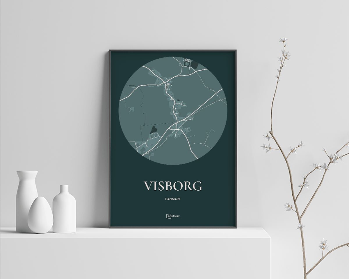 Visborg Plakaten Rundt kort Skovgrøn 70×100 cm (B1)