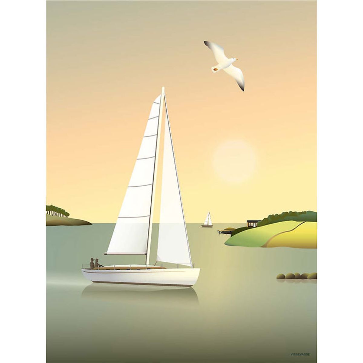 Vissevasse Plakat - 30x40 cm - Sailboat